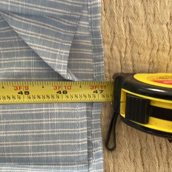 S: Cotton A-Line Sun Dress Blue/White PinStriped Tiered V neck NWOT new! - Picture 10 of 10